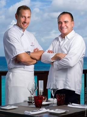 Jean-Georges Vongerichten Chef des Restaurants de l Eden Rock et Eric Desbordes Chef Exécutif.