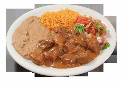 Served with rice, charro beans, pico de gallo & avocado. $12.99 No. 34 SALAD PLATE Meat, lettuce, tomatoes, onions, avocado & cheese. BEEF $8.