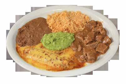 7 CHEESE ENCHILADAS 3 Cheese enchiladas topped with chili con carne & melted American cheese, with rice & beans. $8.25 No.