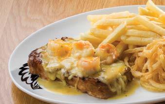 00 Succulent fillet smothered in a rich, creamy pepper sauce. CHEDDAMELT STEAK (250g) 28.00 Topped with a slice of melted cheese and mushroom or pepper sauce. CHEESY JALAPEÑO STEAK (250g) 29.