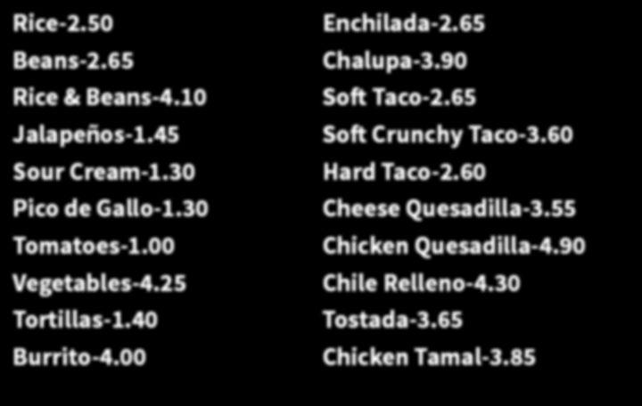 10 Chef Specials Especiales del Jefe Special México A grilled mesquite chicken breast with a