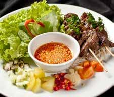 16 Vietnamese pork chop with rice (Com Suon) BBQ beef set (Bánh Hoi Thit Nuong) Tender grilled beef marinated in lemongrass, garlic and Vietnamese spices, served with vermicelli,