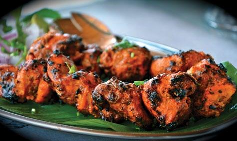 95 Fish pakora, fish tikka, thelapiya biraan and tandoori king prawns. Shashlik These dishes are barbecued in the tandoor and grilled over charcoal with peppers, onions and tomatoes.