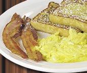 45 Three eggs, two bacon, two sausage links and 1/2 order of French Toast BREAKFAST SANDWICHES Served with Your Choice of American Fries, Hash Browns, or Cottage Fries Country Ham and Egg Croissant 7.