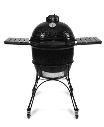 KAMADO JOE GRILLS (WITH CART) KAMADO JOE STAND ALONE GRILLS Set of 3 Matching Grill Feet in Black or Red Included Kamado Joe Grills are Available in Two Colors: Red with Natural Bamboo Side Shelves