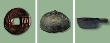 to hold consistent amounts. To regulate weights, he had metalworkers create bell-shaped bronze or iron weights in a variety of standard sizes. Shihuangdi also simplified the writing system.