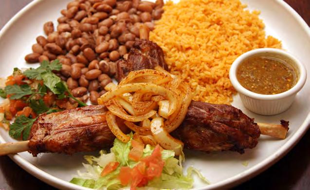 99 Pork Carnitas Strips of pork and onions stir-fried with a side of special sauce, served with whole beans & rice, grilled onions, pico de gallo & tortillas. 17.