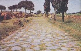 (2) Most Roman roads were paved with STONE. The roads were usually made by the army during times of peace.