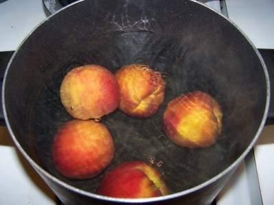 It takes about 24 medium sized peaches or nectarines (or about 30 plums) to make 3 quarts of prepared spiced peaches. Step 3 -Wash the peaches!