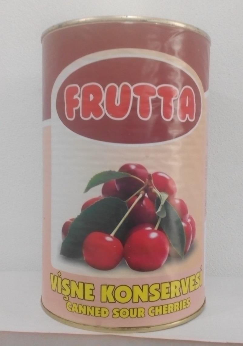 Pitted Sour Cherries in Syrup CANNED FRUIT Ingridients : Sour Cherries, water, sugar, calcium chloride, Physical-Chemical Properties: Brix : 17-22 Ph : 3,0-3,5 Fruit Size : 18 24 mm Flavour Texture