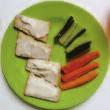 SNACK Cream crackers and soft cheese, with cucumber and carrot sticks Suggested portion sizes Cream crackers Soft cheese Cucumber and carrot sticks Milk 1-4 year olds As