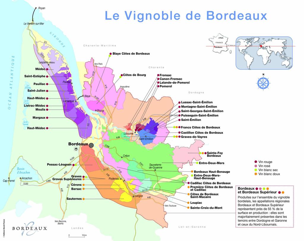 Geography of Cabernet Franc France Bordeaux Predominant on the