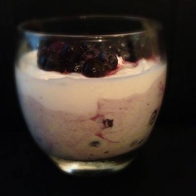 Blueberry Yoghurt Burst Serves: 1 100g Greek Yoghurt 50g Blueberries 1 scoop Vanilla Powder 1.