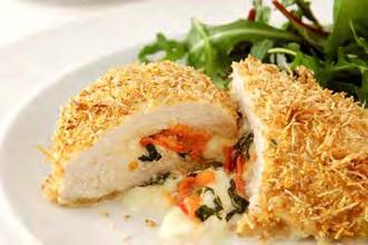 Tomato and Basil Stuffed Chicken Breast MY MEALS Serves: 2 Prep time: 20 mins plus 5 mins chilling time Cooking time: 20 mins Total time: 40 mins Each portion contains: Calories 462 Fat 5.