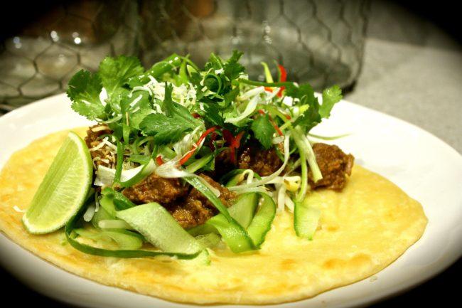 Beef Rendang Roti Wraps with Cucumber Pickle & Coconut Salad So I accepted a little challenge. To create a traditional dish and put my own Em s Food spin on it.