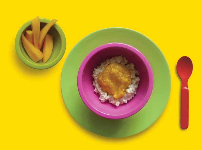FIRST STEPS NUTRITION TRUST 61 BREAKFAST KEY vegan Porridge with mango Egg-free Vegetarian This recipe makes 4 portions of about 120g.