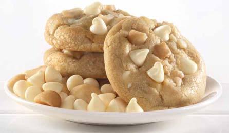 Perfect blend of white chocolate chips and macadamia nuts for a