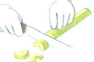 Remove the seeds from fruit or vegetable, if necessary. 3. Slice the fruit or vegetable into desired thickness.