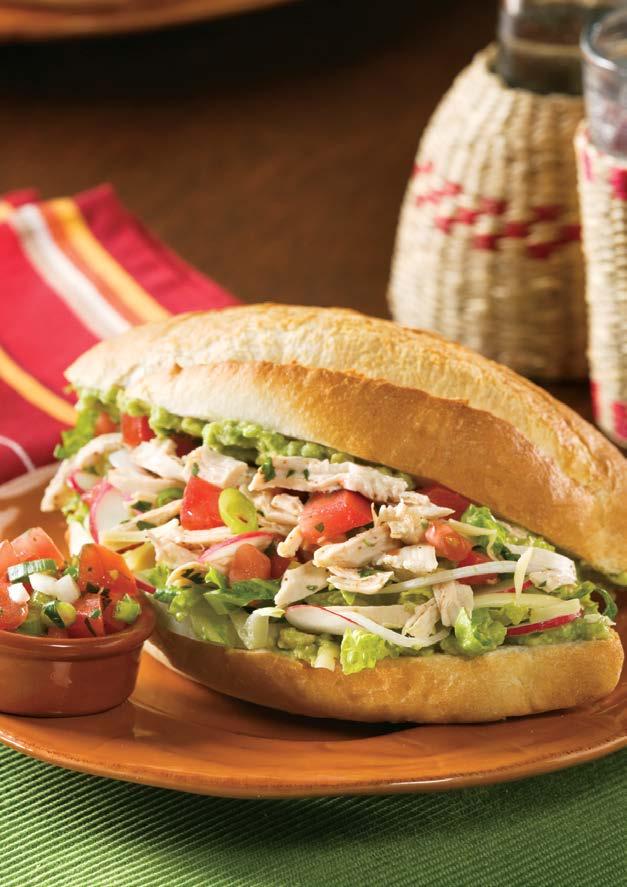 Chicken Tortas Serve these sandwiches with sliced jalapeño peppers for a little added heat!