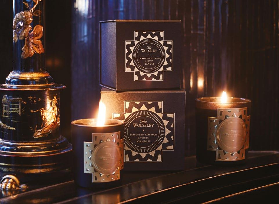 The Wolseley Candle Cedarwood I Patchouli I Vetiver Created by the finest perfumers and artisan chandlers, The Wolseley s first scented candle, which comes in two sizes, makes an exquisite addition