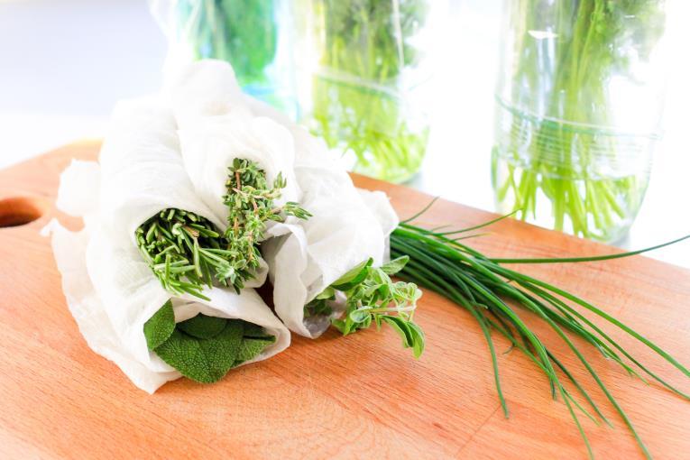 Storing fresh herbs: Should be kept in the refrigerator Wrapped