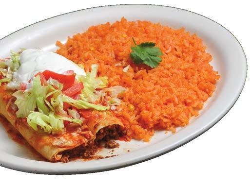 49 Lunch Mix Fajitas A lunch-size portion of sizzling fajitas with beef & chicken, peppers, onions & tomatoes, served with rice, beans, tortillas & salad...$9.