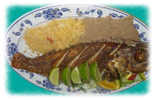 49 Camarones Empanizados: Tasty, breaded shrimp golden to perfection. Served with rice, beans, a fresh salad and warm tortillas...$15.