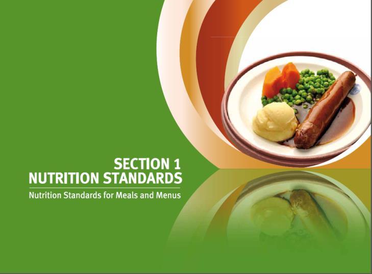 Queensland Health Nutrition Standards for Meals and Menus (1) Section 1: Nutrition Standards (quick recap) Standard 1 - Overarching Principles Menu planning a collaborative process Dietitian to
