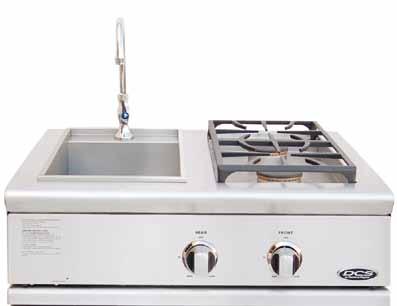 32 Dual Side Burner / Sink Unit BFG-30BS 30 Dual Side Burner / Sink Everyone desires all of the conveniences they have in their indoor kitchen when they are cooking outdoors.