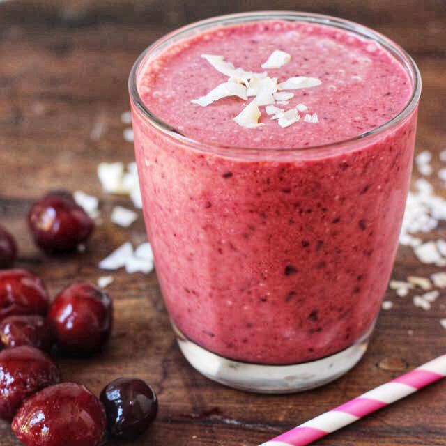 Cherry Coconut Smoothies 2 limes 4 cups frozen cherries, pitted 1 cup coconut milk 1 cup coconut water, or filtered water 1.