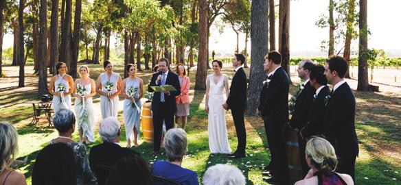 For intimate weddings, the Wine Chapel tasting room can seat up to 30 guests, while larger weddings can be accommodated on the expansive outdoor
