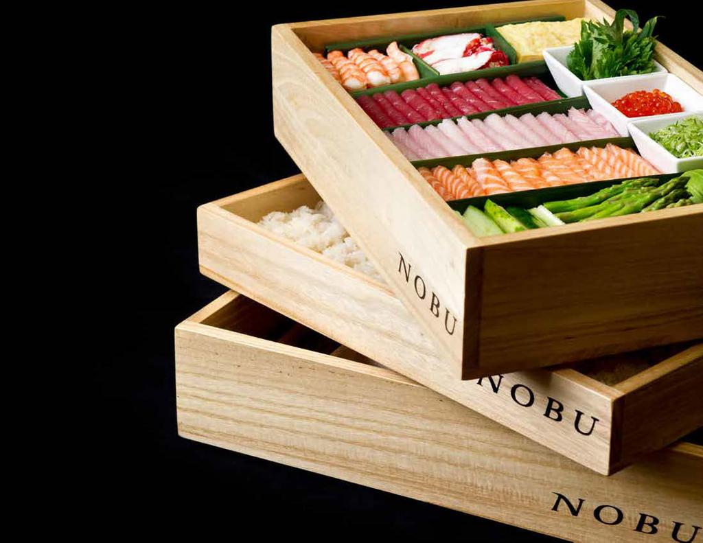 THE NOBU HAND ROLL BOX Host an at-home dinner party or coordinate a business function with the Nobu Hand Roll Box.