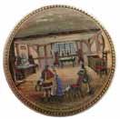 4) $100-150 221 Pot Lid The Room In Which Shakespeare Was Born. Prattware. VG+.