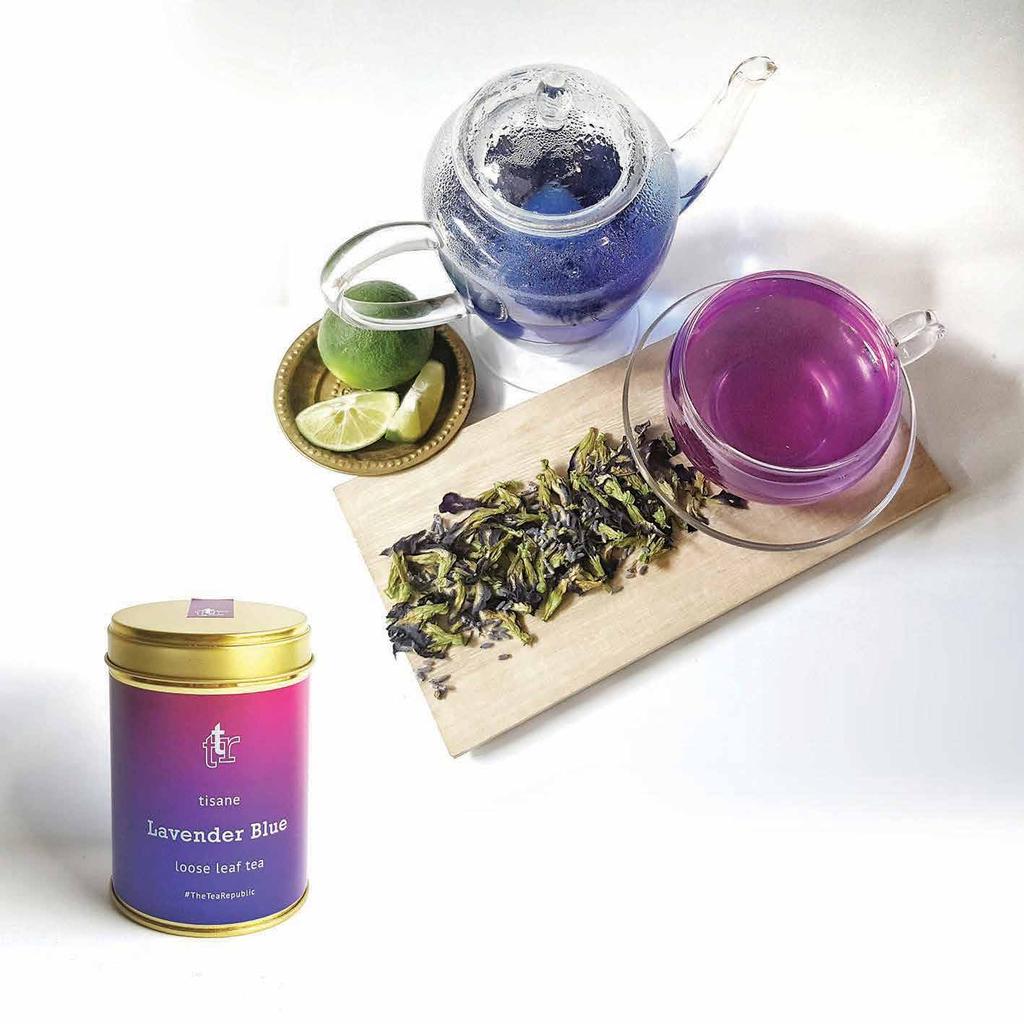 Lavender Blue t i s a n e Organic butterfly pea flowers from Malaysia lend their natural blue pigmentation to this antioxidant-rich tea.
