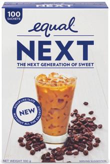 Equal NEXT is a unique blend of sweetness, specially combined to create a deliciously rich sugar-like taste, without all the calories! It s the next generation of sweet.