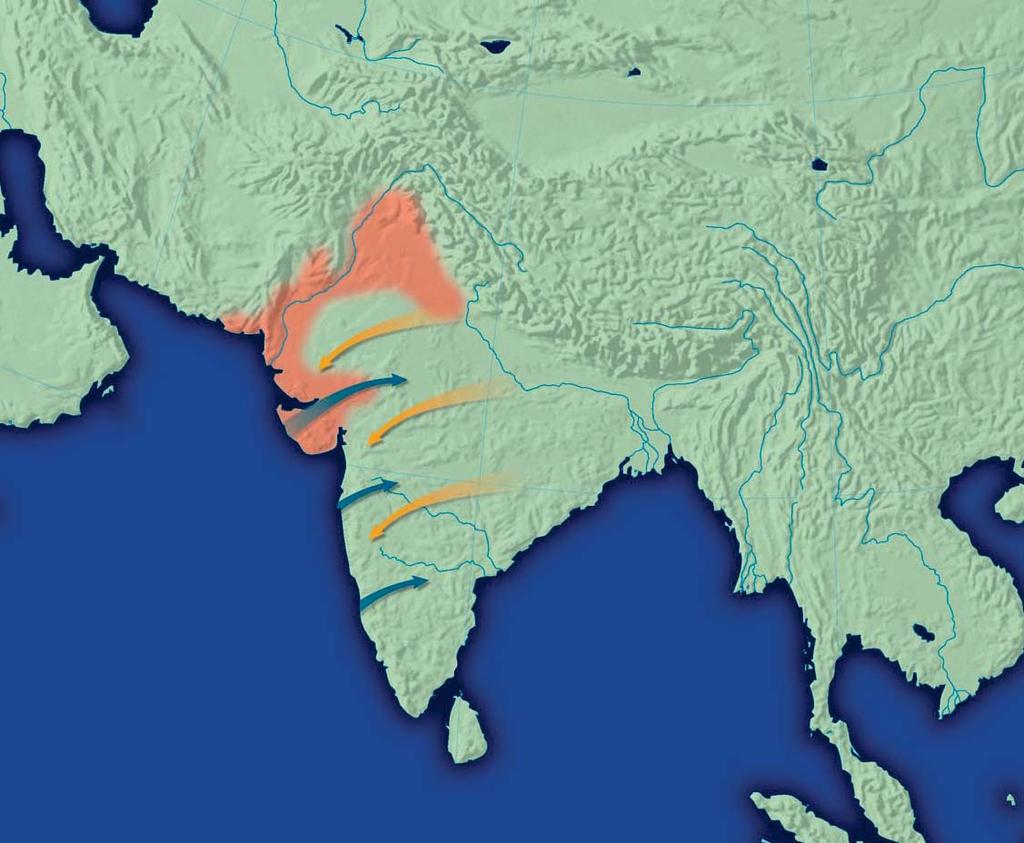 Ancient India, 2500 1500 BC Explore ONLINE! Monsoon Winter 40 N HINDU KUSH KHYBER PASS BOLAN PASS Indus Mohenjo- Daro River Kalibangan THAR DESERT KARAKORAM MTS.