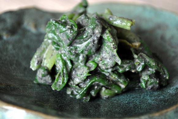 dashi broth Steamed spinach