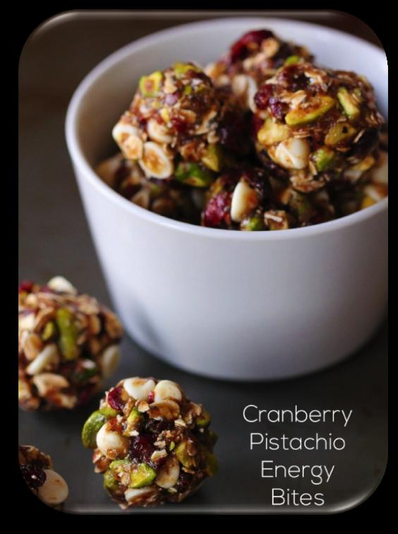 CRANBERRY PISTACHIO ENERGY BITES Kick up your energy with these simple and healthy no-bake Cranberry Pistachio Energy Bites!