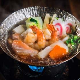 Sukiyaki nabe / Sukiyaki hot pot Seafood nabe / Seafood hot pot Teriyaki chicken Lamb koshoyaki / Grilled lamb cutlets 季節のおすすめ SEASONAL specials 1 Tempura Udon or Soba