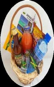 Our baskets/bags includes 6 items categories; 2 Island Snacks of