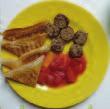 BREAKFAST Sausage and plum tomato with toast Suggested portion sizes Sausage Canned plum tomato Toast Vegetable fat spread Diluted fruit juice 1-4 year olds As