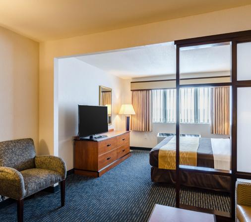 STAY EXPERIENCE *Extra charges may apply STAY IN ONE OF OUR COMFORTABLE SUITES All of our environmentally friendly guest rooms include: 64 channels of HDTV 50 LED