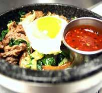 hot stone bibimbap korean bbq galbi Rice Dishes Hot Stone Bibimbap A popular Korean rice dish with assorted vegetables served in a hot stone bowl! Add egg +$1 Beef Bolgolgi 15.