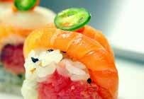 95 Seared tuna, spicy mayo, eel sauce *Pyro Seared Salmon 13.25 Seared salmon, spicy mayo, eel sauce *Pyro Seared Hamachi Shrimp tempura, cucumber 14.