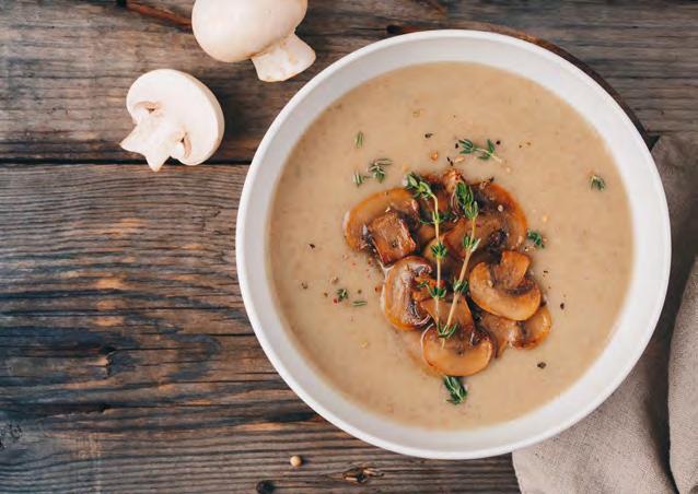 SOUPS Cream of Wild Mushroom Soup Prep Time: 10 minutes - Cook Time: 45 minutes - Yield: 8 servings Smoked paprika and cayenne pepper give this soup an extra kick.