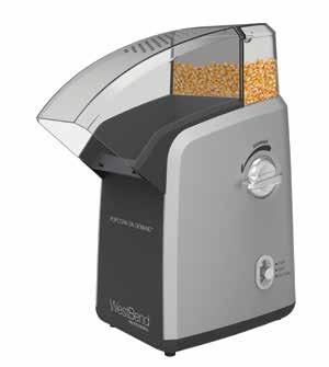 KITCHEN ELECTRICS 9 82700 POPCORN ON DEMAND This time-saving machine offers a fast, efficient way to make healthy air-popped corn. Store up to 28 oz.