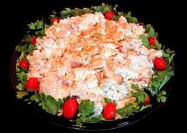 Crumbled blue cheese and chopped walnuts with balsamic vinaigrette dressing.. (5lb minimum) Fruit Salad A mouth watering combination of seasonal fruits.