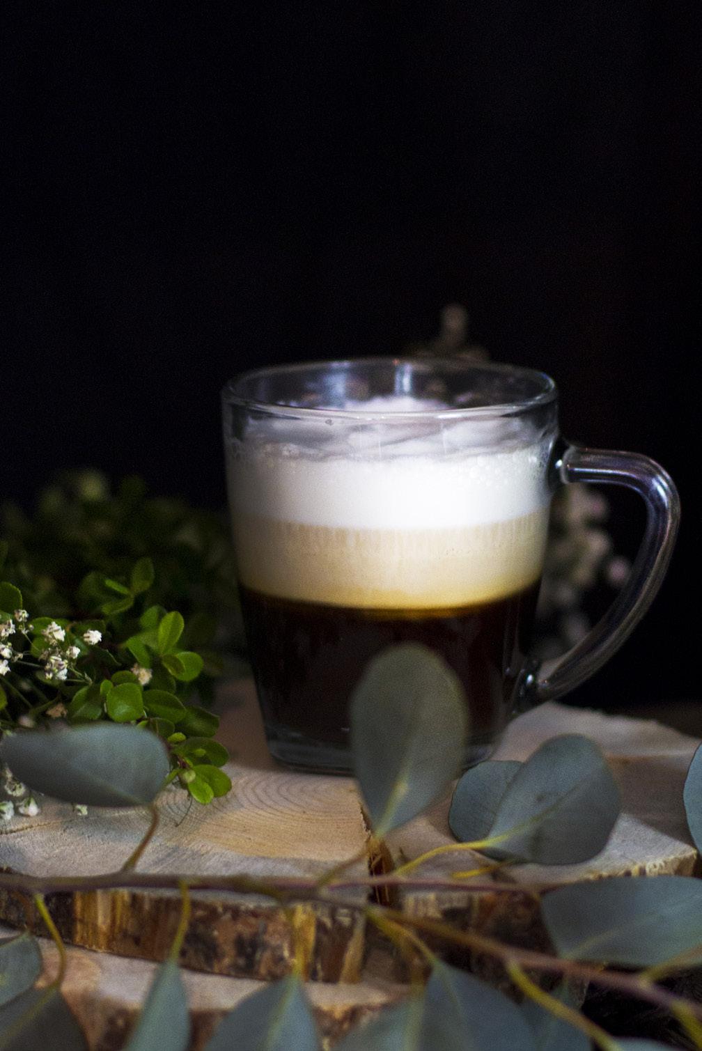 Reversed Irish Coffee Yield: 1, 8 oz. Drink 4 oz. Cold Brew (Concentrate) 1 oz. *Jameson Irish Whisky 2 oz. Half and Half (or Heavy Cream) 1 oz.