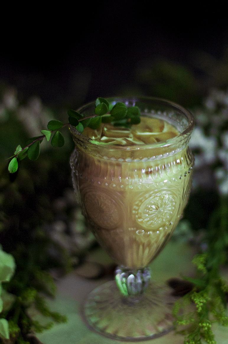 Green Fairy Be transported to a Parisian speakeasy in the 20th century with this Absinthe inspired coffee-mocktail. Flavors of anise and peppermint are balanced by smooth white chocolate.