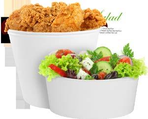Karat Paper Food Buckets can be used for any large portion of food, including chicken wings, salad, pastries, and more.